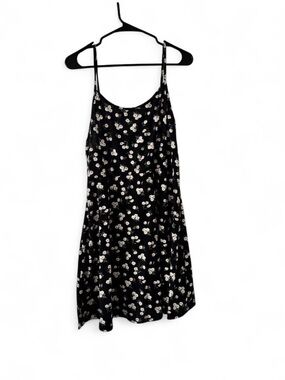 Floral Women's Dress - Black and White